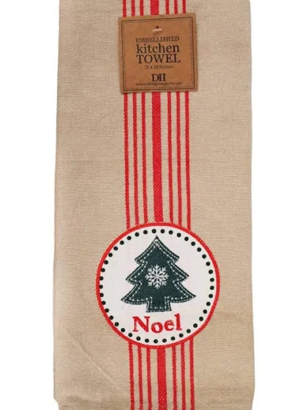 Design Imports: Noel Embellished Kitchen Towel - Red and Green🎄❤️